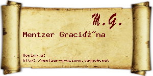 Mentzer Graciána névjegykártya